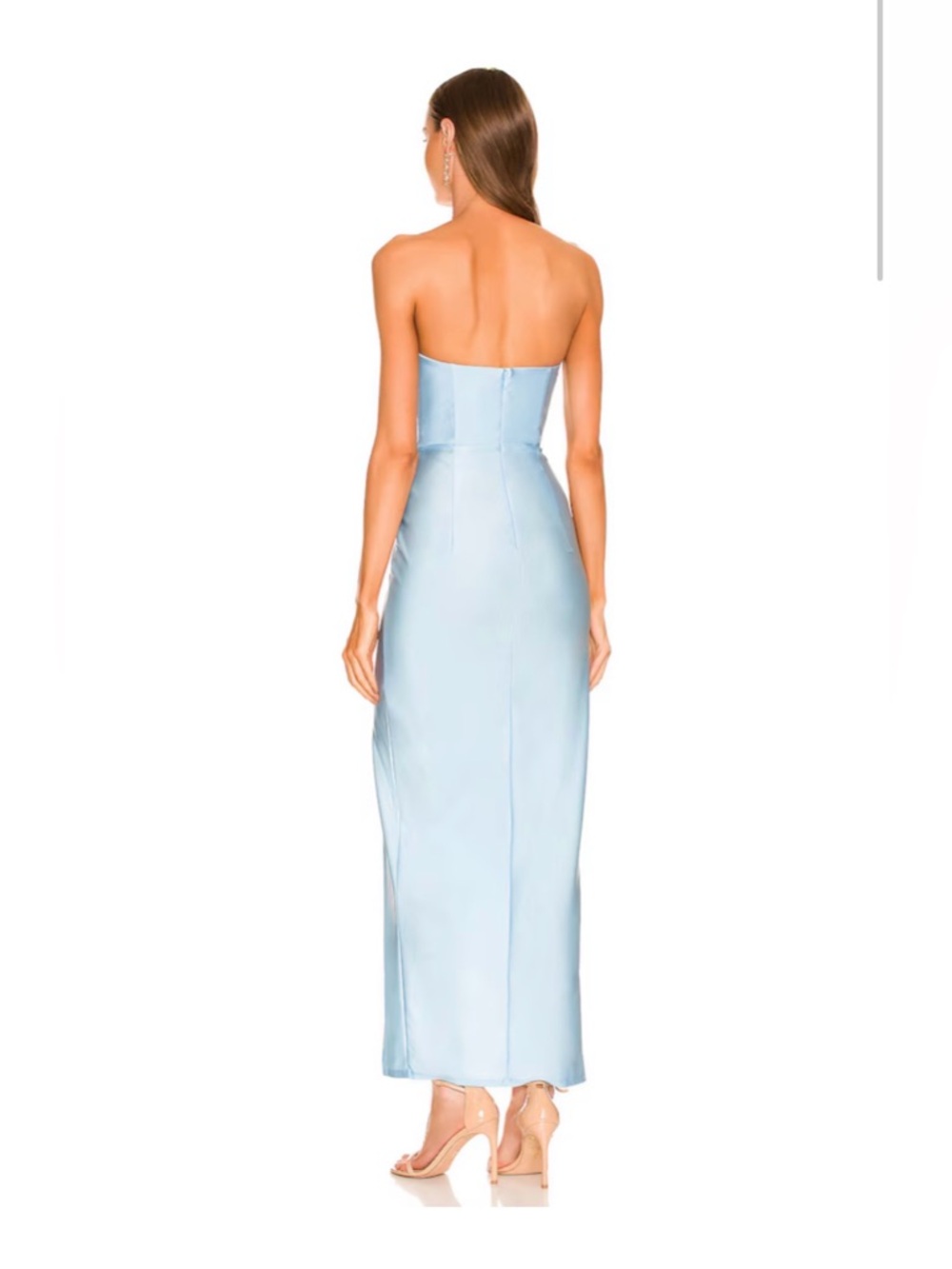 NWOT Michael Costello Revolve Blue Satin Gown Size S - Picture 3 of 3